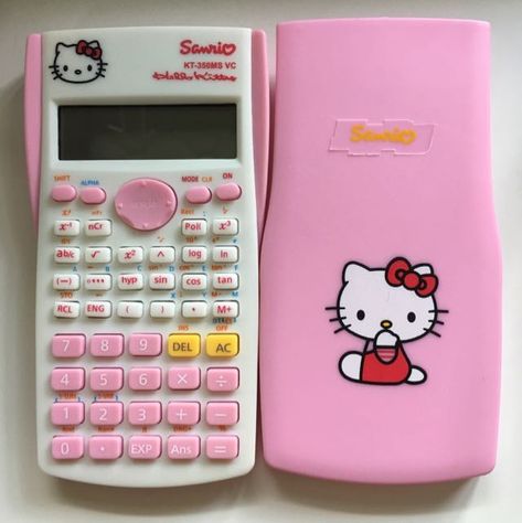 Pink Calculator Aesthetic, Sanrio Calculator, Hello Kitty Calculator, Pink Calculator, Hello Kitty School Supplies, Hello Kitty School, Sanrio Stuff, Hello Kitty Baby, Cute Stationary School Supplies