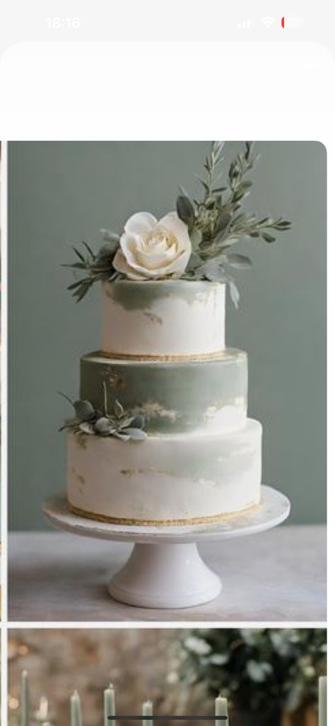 White And Sage Green Wedding Cake, Fern Wedding Cake, Outdoorsy Wedding Cake, Sage Green Wedding Cakes, Wedding Cake Designs Green, Wedding Cake With Sage Green, Wedding Cake Sage, Wedding Cake Sage Green, Sage Wedding Cake