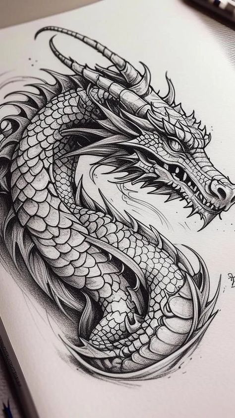 Dragon Flame Tattoo, Dragon Artwork Drawing, Dragon Drawing Tattoo, Dragons Tattoo Designs, Dragon Tattoo Game Of Thrones, Dragon Drawing Sketches, Realistic Dragon Drawing, Traditional Dragon Tattoo, Dragon Tattoo Outline