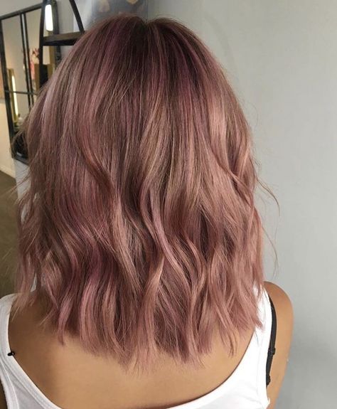 Dust Rose Hair Color, Natural Looking Pink Hair, Ashy Rose Brown Hair, Rose Light Brown Hair, Desert Rose Hair Color, Dusk Pink Hair, Rose Gold Glaze Hair, Rosey Brown Hair Color, Muted Rose Hair