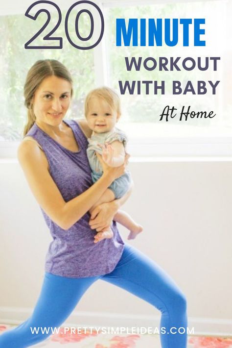 Workout with Baby At Home! This total body workout will focus on your core, lower, and upper body. You can also hold your baby or use babywearing to get the best results! No equipment is necessary. This mommy and me workout is only 20 minutes and can be done at home! #mommyandme #workout #babywearing #newmomtips Mommy And Me Workouts, Workout With Baby, Post Baby Workout, Baby Workout, 20 Minute Workout, Mommy Workout, Postnatal Workout, Post Partum Workout, Post Baby