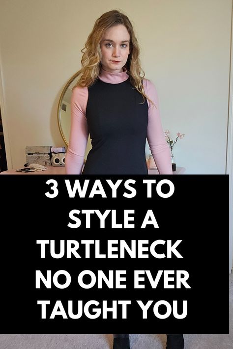 Think turtlenecks are boring? Think again! From layering under dresses to pairing with cropped sweaters or rocking a sleek solo look, these styling tricks will transform your turtleneck into a wardrobe MVP. Cozy, chic, and effortless, these hacks work for fall, winter, and beyond. Ready to fall in love with this versatile piece? Let’s level up your outfit game today! Mock Neck Long Sleeve Outfit, Black Turtle Neck Layered Outfit, Turtle Neck Sleeveless Top Outfit, Sleeveless Turtleneck Outfit Winter, Turtleneck Outfit Layering Winter, Turtleneck With Shirt Over, Turtleneck Tank Top Outfit, Turtle Neck Under Dress, Turtle Neck Under Shirt Outfit