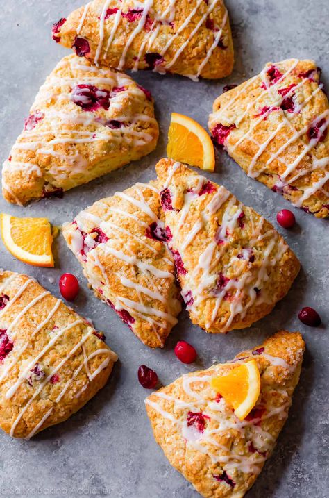 Orange Cranberry Scones, Cranberry Orange Scones, Cranberry Scones, Thanksgiving Breakfast, Cranberry Orange Muffins, Orange Scones, Orange Muffins, Orange Cranberry, Sally's Baking