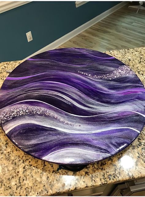 #epoxy #table #art #purple Flow Painting, Resin Art Painting, Geode Art, Epoxy Table, Acrylic Pouring Art, Table Art, Fluid Acrylic Painting, Resin Design, Epoxy Resin Crafts