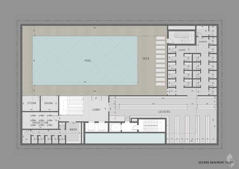 Wawan Gym - schemaseven Lobby Plan, Pool Changing Room, Pool Changing Rooms, Pool Design Plans, River Bath, Swimming Pool Plan, Gym Architecture, Hydrotherapy Pool, Luxury Gym