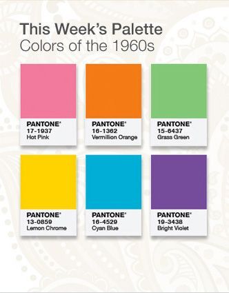 Pantone Swatches, Retro Color Palette, Color Palette Design, Color Inspo, Retro Color, Color Stories, Colour Schemes, Color Pallets, The 1960s