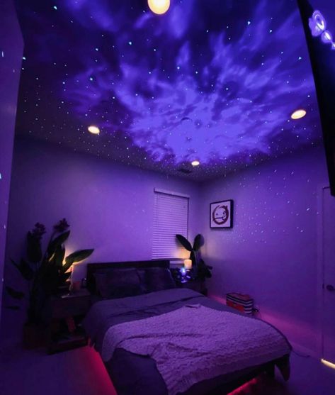 Transform any room you love into a breathtaking starry night - every night! Say an astronomical hello to our newest addition: The Galaxy Starlight Project Night Light For Bedroom LED 360. Form constellations in the comfort of your own home and fall asleep under a blanket of stars. Transform any ambiance of your living space instantly! Features: High Quality Audio: Crisp, high quality bass speakers will play any music from your device Bluetooth: Connects to any iPhone and Android device instantly Galaxy Room, Relaxing Environment, Galaxy Lights, Chill Room, Neon Room, Sky Full, Dreamy Room, Room Design Bedroom, Dream Room Inspiration