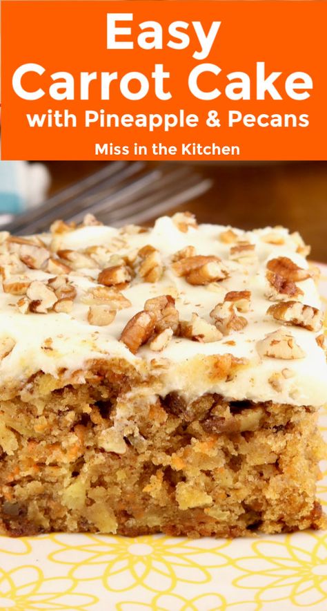 Carrot Cake Recipe From Scratch, Easy Carrot Cake Recipe, Carrot Cake With Pineapple, Strawberry Cake Easy, Carrot Cake Recipe Easy, Almond Pound Cakes, Moist Carrot Cakes, Easy Carrot Cake, Best Carrot Cake