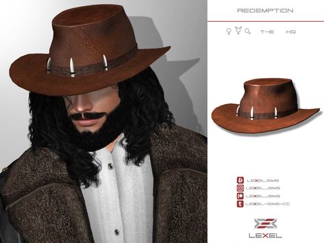 Sims 4 Sheriff Cc, Ts4 Cowboy Hat, Sims 4 Cowboy Clothes, Sims 4 Cc Cowboy Hat Male, The Sims 4 Western Cc, Arthur Morgan Sims 4, Sims 4 Old West Cc, Farmer Sims 4 Cc, Sims 4 Male Cowboy Cc