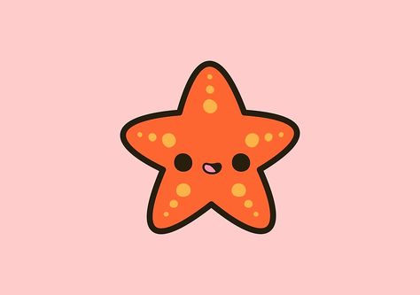 Cute starfish by peppermintpopuk Cute Fish Drawing Kawaii, Starfish Drawing Easy, Cute Starfish Drawing, Starfish Doodle, Cute Sea Animals Drawing, Starfish Drawing, Kawaii Fish, Kawaii Alpaca, Cute Starfish