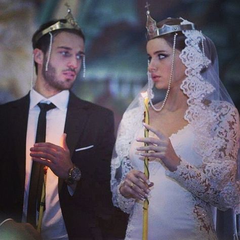 Orthodox Christianity Wedding, Orthodox Wedding Dress, Orthodox Couple, Orthodox Marriage, Czech Wedding, Georgian Wedding, Serbian Wedding, Orthodox Family, Jewish Marriage