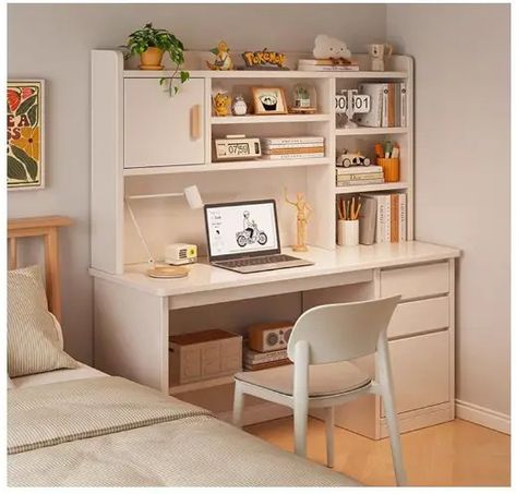 9 Desk Ideas for Small Spaces | The Best Small Desk Setups 11 Cool Teenage Girl Desks, Teen Girl Desk Ideas Study Areas, Kids Desk Area In Bedroom, Girls White Desk, Teen Bedroom Desk, Desk Ideas For Small Spaces, Kids Desk Area, Desk For Girls Room