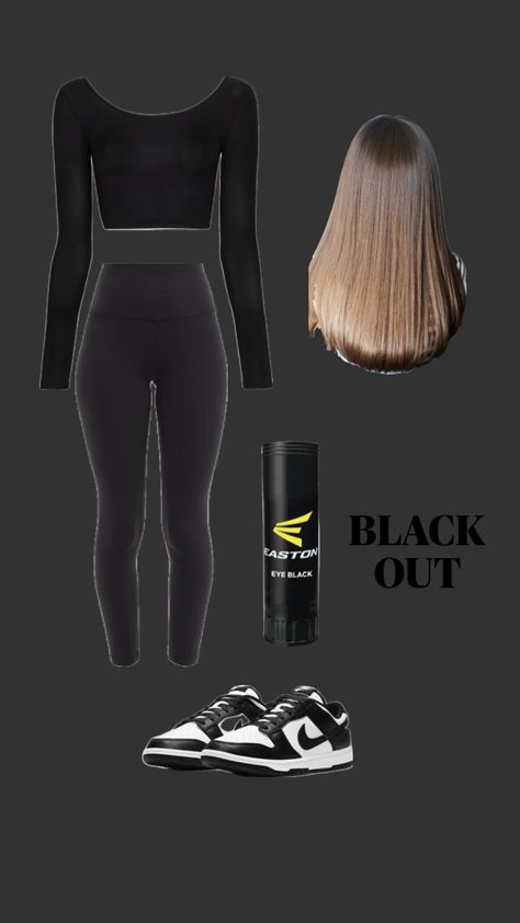 Blackout Outfit, Black Out, Sports Style, Outfit Idea, Outfit Ideas, Football, Energy, Sports, Black