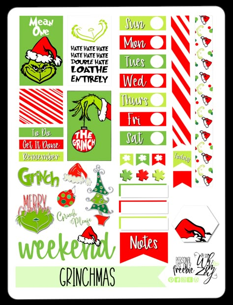 Merry Grinchmas | Digital Planning Freebie – Oh So Whimzey | Digital Planning Designs Christmas Digital Planner Stickers, Free Christmas Planner Stickers, Free Digital Planning Stickers, Grinch Bullet Journal, December Planner Ideas, December Digital Planner, Christmas Digital Stickers, Ipad Tricks, Christmas Planner Printables