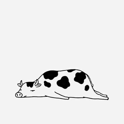 Black And White Small Drawings, Black Cow Tattoo, Cute Cow Design, Cute Drawings Cow, Aesthetic Cow Drawing, Cow Aesthetic Drawing, Cow Drawing Aesthetic, Cute Cows Drawing, Cow Tattoo Small Simple