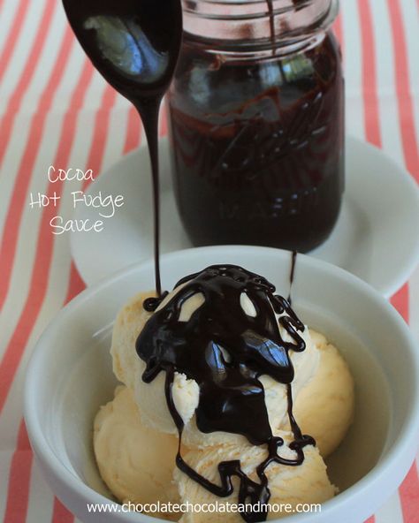 Cocoa Hot Fudge Sauce-just simple ingredients make this family favorite topping. Crockpot Chocolate, Chocolate Sauce Recipe, Chocolate Syrup Recipes, Homemade Chocolate Syrup, Chocolate Sauce Recipes, Homemade Hot Fudge, Delicious Slow Cooker Recipes, Hot Fudge Sauce, Frugal Girls