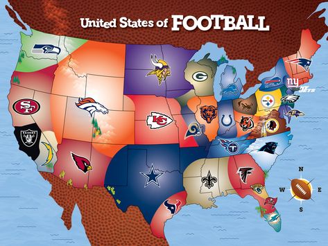 Messi Gif, Nfl Funny, Football Usa, Nfl Football Art, Map Puzzle, Vikings Football, Nfl Football Teams, Nfl Teams Logos, Gifts For Football Fans