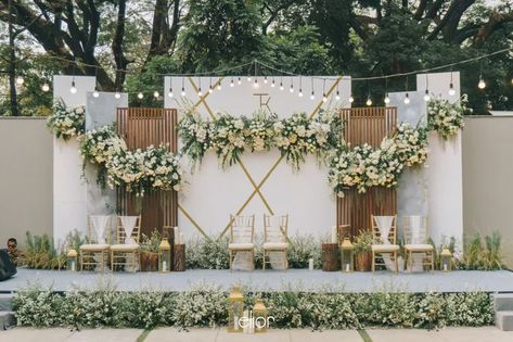 The Wedding of Tommy Kintami by Elior Design - 018 Wedding Decorations Outdoor, Resepsi Pernikahan, Filipiniana Wedding, Reception Stage Decor, Wedding Stage Backdrop, Wedding Stage Decor, Reception Backdrop, Outdoor Stage, Wedding Background Decoration