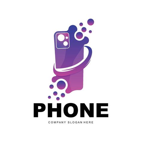 Smartphone Logo, Communication Electronics Vector, Modern Phone Design, For Company Brand Symbol