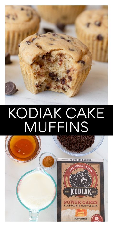 Kodiak Chocolate Chip Pancake Mix Recipes, Kodiak Cake Muffins Chocolate Chip, Easy Kodiak Muffins, Kodiak Pancake Mix Recipes, Kodiak Cakes Muffins, Kodiak Muffins, Wegovy Diet, Kodiak Recipes, Waffle Mix Recipes