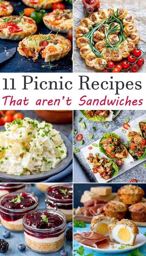 11 picnic recipes that aren't sandwiches! Portable food to make your picnic feel really special! #picnic #picnicrecipes #nosandwiches #picnicideas Romantic Picnic Food, Family Picnic Food, Family Picnic Foods, Healthy Picnic Foods, Easy Picnic Food, Picnic Food Ideas, Picnic Date Food, Healthy Picnic, Kitchen Sanctuary