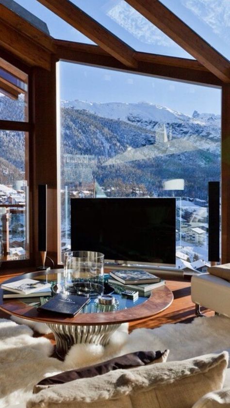 Switzerland House, Chalet Interior, Ski Chalets, Luxury Ski, Ski Chalet, Zermatt, Window View, Swiss Alps, Mountain House