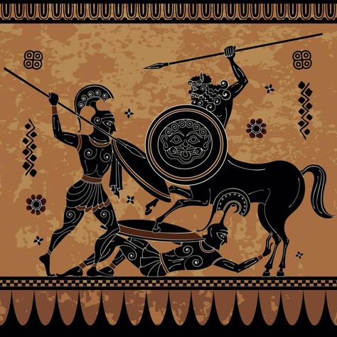 Ancient Greece Aesthetic, Greece Mythology, Greek Paintings, Ancient Greek Pottery, Decor For Bathroom, Greek Heroes, Greece Art, Greek Warrior, Ancient Greek Art