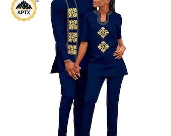 Couples African Wear Matching Outfits, Kitenge Designs For Men, White Agbada, African Pants, Couples African Outfits, Outfit Pictures, Native Wears, Couple Matching Outfits, African Wear Styles For Men