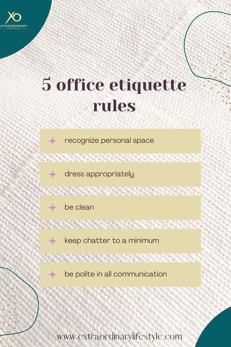 Office Ettiquite, Office Etiquette Rules, Office Rules Poster, Workplace Vocabulary, Workplace Etiquette, Office Etiquette, Professional Etiquette, Office Rules, Phone Etiquette