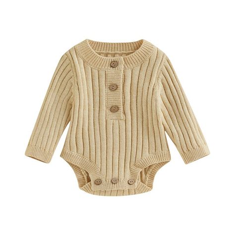 This rib knit bodysuit is lush and cozy, perfect for your littlest onesAvailable in 3M-24M Winter Jumpsuit, Ribbed Knit Bodysuit, Boys Knits, Knit Bodysuit, Knitted Romper, Knitting Girls, Green And Khaki, Ribbed Knit Sweater, Baby Outfits Newborn