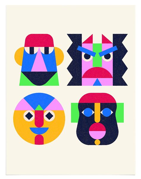 Giacomo Bagnara - Illustrator and Artist Mask Graphic Design, Masks Illustration, Giacomo Bagnara, Adrian Johnson, Night House, House Trees, Kindergarten Art Projects, Christmas Dragon, American Illustration