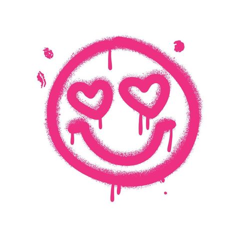 Graffiti Symbols, Graffiti Hearts, Eyes Vector, Graffiti Face, Smile Illustration, Pink Spray Paint, Grunge Illustration, Graffiti Images, Clothing Labels Design