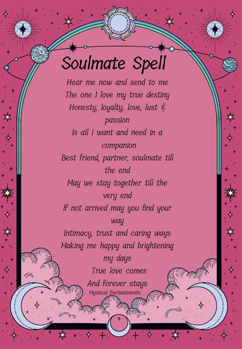 Soulmate spell Soulmate Spell, True Love Spell, Real Witchcraft, Wicca Love Spell, Love Chants, Conjure Magic, Spells For Love, Witchcraft Love Spells, Manifestation Spells