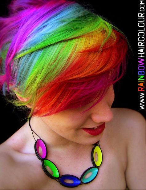 Rainbow Hair Art by ~littlehippy on deviantART Short Rainbow Hair, Rainbow Hair Color, Multi Colored Hair, Bright Hair Colors, Bright Hair, Funky Hairstyles, Alternative Hair, Colored Hair, Hair Dye Colors