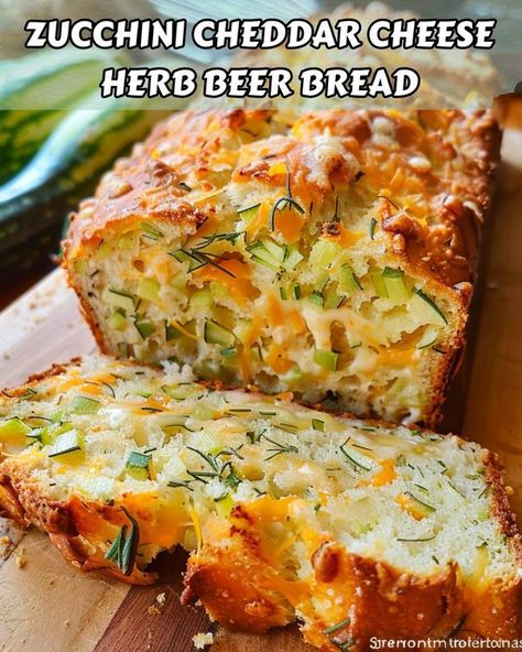 Herb And Cheese Quick Bread, Zucchini Cheddar Bread Recipes, Zucchini Cheddar Cheese Herb Bread, Zucchini Herb Cheese Bread, Zucchini Cheddar Cheese Herb Beer Bread, Zucchini Beer Cheese Bread, Zucchini Beer Bread, Zucchini Cheese Bread, Herb Beer Bread