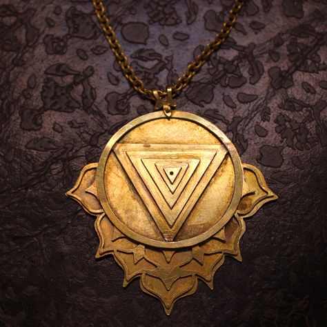 Brass handmade Shaktism Amulet 5 Triangles with 8 Petals and 1 Dot in the middle. 5 Downward triangle represents the 5 layers of Uterus, center dot represents the Fetus, which also a representation of the universe, 8 Petals are the 8 Golden Vritis how a women holds all the creation inside her womb. and serpent rising from mula to crown. Kali Yantra, Maa Kali, Women Power, Antique Pendant, Unique Pendant, Brass Pendant, Powerful Women, Triangles, Universe