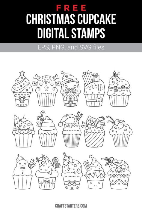 Digi Stamps Free Printables Christmas, Digital Stamps Christmas, Digi Stamps Free, Digital Stamps Free, Clothespin Crafts Christmas, Banner Doodle, Stamp Drawing, Cupcake Coloring Pages, Origami Christmas Tree