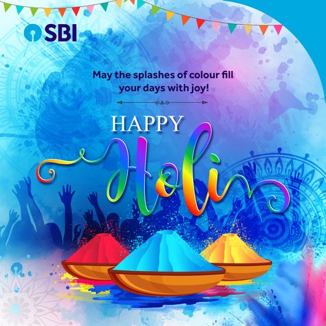 ‪Add joyous colours to all your aspirations. SBI wishes all its patrons a bright, vibrant and Happy Holi.‬ Holi Wishing Post, Happy Holi Post, Holi Social Media Post, Happy Holi Banner, Holi Wishes In English, Holi Quotes In English, Holi Ideas, Charlie Brown Christmas Quotes, Best Holi Wishes