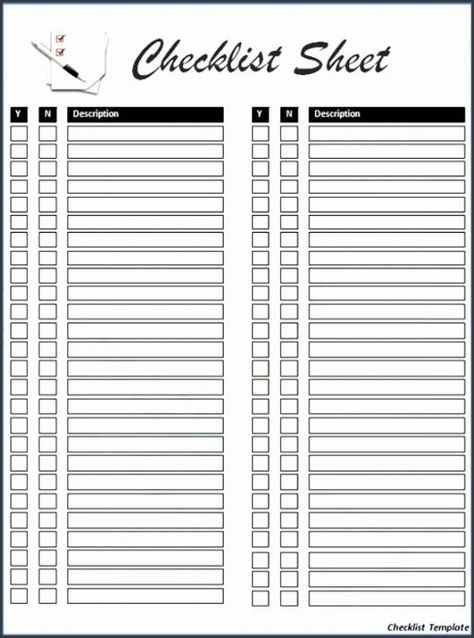 printable 8 free blank checklist template  sampletemplatess  sampletemplatess yes or no checklist template examples Blank Checklist Template, Blank Checklist, Cleaning Checklist Template, Deep Cleaning Checklist, Business Checklist, Business Newsletter, Progress Monitoring, Checklist Template, Yes Or No