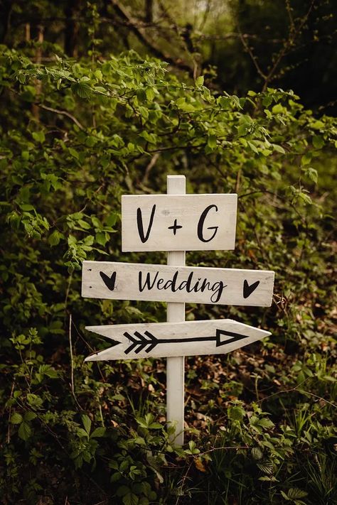 Wooden Wedding Sign Post Home Garden Tipi Wedding Kloe May Photography #wedding #weddingsign Wooden Wedding Welcome Sign Diy, Diy Wedding Direction Signs, Road Sign For Wedding, This Way To The Wedding Sign, Mr And Mrs Wooden Signs, Wedding Sign Directions, Diy Wedding Sign Wood, Wedding Wood Decorations, Wedding Signs Directions