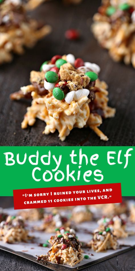 Chocolate Pop Tarts, Elf Themed Christmas Party, No Bake Cookie, Easy No Bake Cookies, Elf Cookies, Christmas Cookie Exchange, Easy No Bake, Buddy The Elf, Christmas Movie