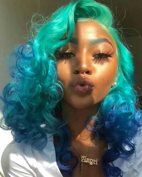 Dm for cheap promo🦋 on Instagram: “Blue hair inspo 💙🦋🈳 follow @designer.styless for more hair inspo daily • • Tag them #explore #explorepage #explorepage✨ #exploremore…” Half N Half Hair Color, Hair Color Combos, Character Hair, Peekaboo Hair, Beautiful Black Hair, Cute Hair Colors, Creative Hair Color, Dyed Hair Inspiration, Birthday Inspo