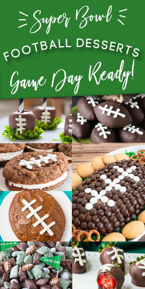 There are some festive recipes you need to try for your next game day gathering! I have rounded up 15 of my personal favorites for you. Take a look... Football Birthday Snacks, Desserts For Game Day, Football Desserts Easy, Superbowl Dessert, Gameday Desserts, Football Party Desserts, Football Themed Desserts, Football Party Treats, Football Shaped Foods