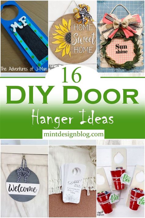 16 DIY Door Hanger Ideas For Home Decoration - Mint Design Blog Diy Do Not Disturb Door Hanger, Door Hangers Ideas, Door Hanger Ideas, Diy Front Door, Afternoon Crafts, Front Door Hanger, Valentines Door Hanger, Hanger Ideas, Wall Hanging Diy