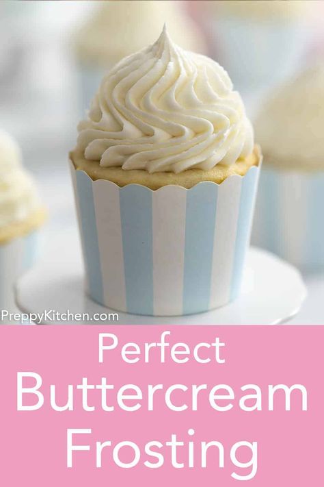 This simple and delicious vanilla buttercream is perfect for frosting cakes and cupcakes. Best Homemade Vanilla Frosting, Perfect Buttercream Frosting, Buttercream Frosting Recipe Easy, Best Buttercream Frosting, Best Buttercream, Frosting Recipes Easy, Cake Frosting Recipe, Preppy Kitchen, Cereal Bar