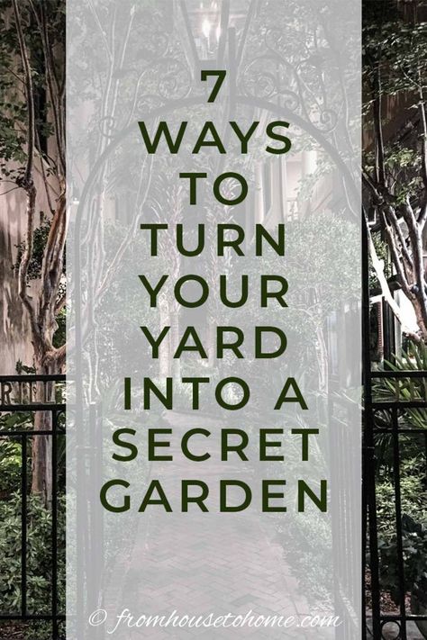 Secret gardens are a beautiful way of garden landscaping that will create your dream garden in your backyard. Find out what you need to include in your garden design (like garden paths and patios) to make your beautiful backyard garden a reality. | Gardening For Beginners Secret Gardens, Secret Garden Door, Charleston Gardens, Backyard Shade, Backyard Plan, A Secret Garden, Hidden Garden, Most Beautiful Gardens, Have Inspiration