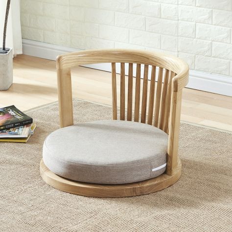 Japanese Zaisu Meditation Chair with Armrests with Back Support Asian Traditional Floor Tatami Chair Armchair Solid Ash Wood|Living Room Chairs| - AliExpress Japanese Dining Chairs, Japanese Floor Seating, Tatami Chair, Japanese Chair, Unique Chairs Design, Japandi Bedroom, Meditation Bench, Meditation Chair, Wooden Toys Design