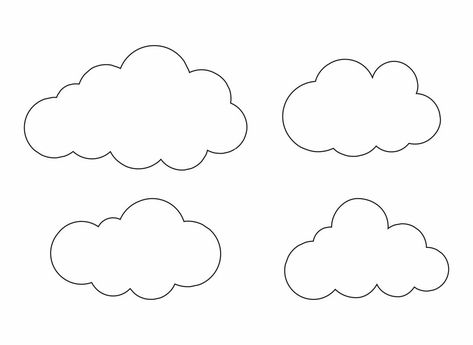 Cloud Cut Out Template Cloud Cutout Template, Toy Story Clouds Printable, Clouds Cake Topper Printable, Free Printable Cloud Template, Cloud Template Free Printable, Printable Cloud Template, Cloud Cutout, Birthday Wishes For Aunt, Cloud Outline