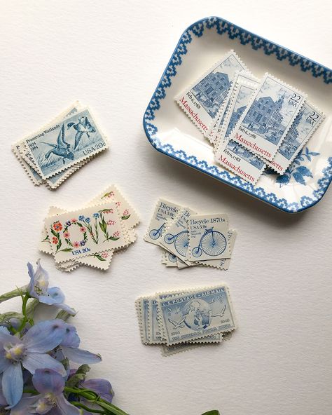 Blue And White Branding, Vintage Stamps Wedding Invitation, Stamp Wedding Invitations, Coastal Wedding Invitations, Stamp Invitation, Wedding Postage Stamps, Wedding Stamps, Postage Stamp Design, Wedding Postage