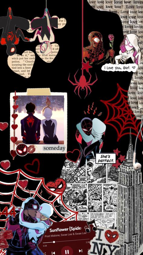 #spiderman #spidermanacrossthespiderverse #milesmorales #gwenstacy #milesmoralesismybf Spiderman And Spider Gwen, Marvel Phone Wallpaper, Doflamingo Wallpaper, Whatsapp Wallpapers Hd, Image Spiderman, Spiderman Theme, Spiderman Drawing, Spiderman Art Sketch, Miles Morales Spiderman